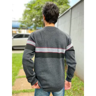 Suéter Masculino Listra Modal Inverno Frio Blusa 3RD SD367 - Cinza Escuro