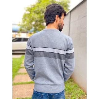 Suéter Masculino Listra Modal Inverno Frio Blusa 3RD SD367 - Cinza Escuro