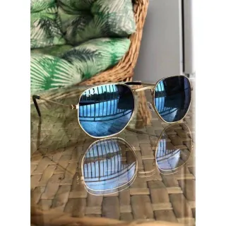 Óculos Hexagonal Retro Feminino Unissex - Preto (Todo preto)