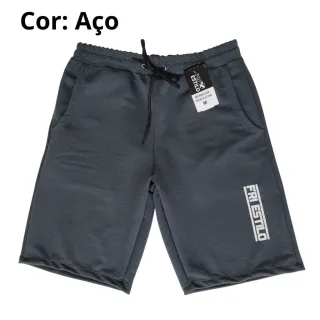 Treino Academia Kit 4 Bermudas Masculinas Elástico Amarração Moletinho Moletom - G