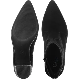Tira Strass Bota Feminina Salto Alto Brilho Glíter Glam Bico Fino - Preto