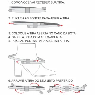 Tira Strass Bota Feminina Salto Alto Brilho Glíter Glam Bico Fino - Preto