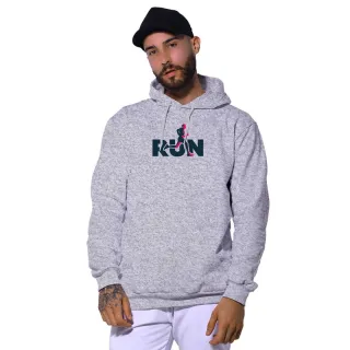 Moletom com estampa de treino Run Training, lançamento com bolso canguru - Azul