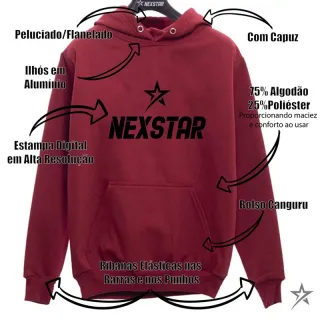 Moletom com estampa de treino Mountian Ride, capuz e bolso - Novidade na Raryel - Bordô