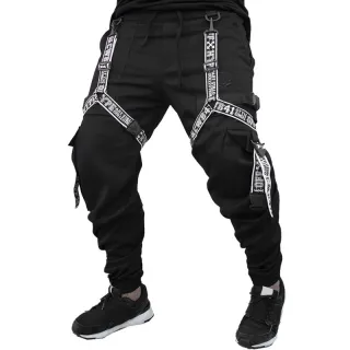 Calça Jogger Masculina BRANCA New Combat Tracks PRETA - Preto