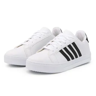 Promoção Tênis Feminino Leve Lançamento Com Listras - Branco / Pto