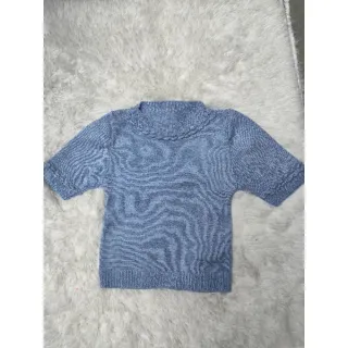 Tricot manga curta moda verao, blusa cropped veste 34-40 com gola e manga trancada - Amarelo Lima