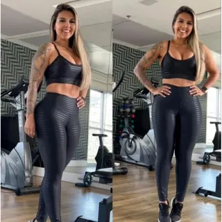Legging Fitness Suplex Poliamida Academia - Preta