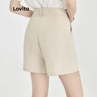 Shorts Feminino de Linho Assimétrico Liso com Botão e Fecho Frontal - Cáqui Claro - Caqui Claro