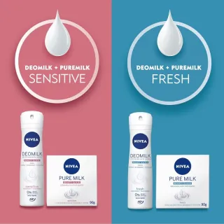 Sabonete em Barra Hidratante NIVEA Pure Milk Fresh 90g - Único