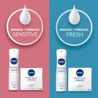 Sabonete Hidratante NIVEA Pure Milk Sensitive 90g - Barra - Único
