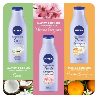 NIVEA Kit Loção Hidratante NIVEA Óleos Essenciais Flor Laranjeira 400ml - 2 Unidades - Único