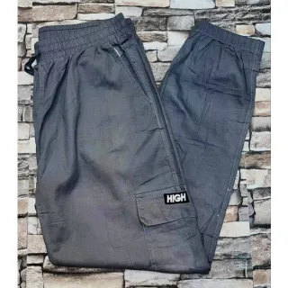 Elástico High Calça Jogger Cargo Masculina Casual - Verde