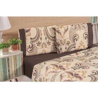 Lençol de Cama Casal Estampado com Elástico - Jogo de 3 Peças