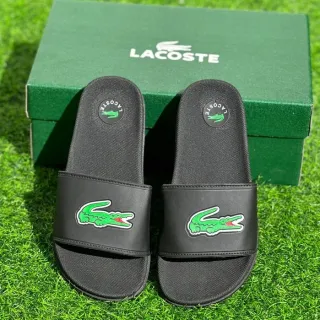 Sandália slide Lacoste unissex, modelo nuvem croco REF: 01 - Branco-Verde