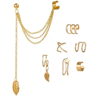 Argolinha Brinco Helix Feminino - Desconto de até 50% - Prata 7 peças