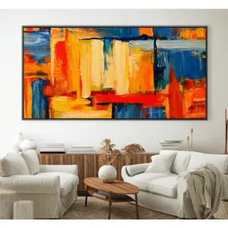 Pintura Abstrata Full Color - Quadro Decorativo 110x80cm - 90x70cm