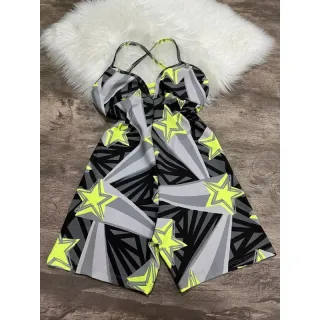 Alça fina macacquinho: estilo e conforto em uma peça - Preto e Branco