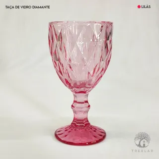 Taças de Vidro Diamond Transparente Lilás - Jogo com 6 unidades - Lilás
