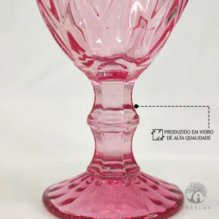 Taças de Vidro Diamond Transparente Lilás - Jogo com 6 unidades - Lilás