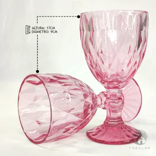 Taças de Vidro Diamond Transparente Lilás - Jogo com 6 unidades - Lilás