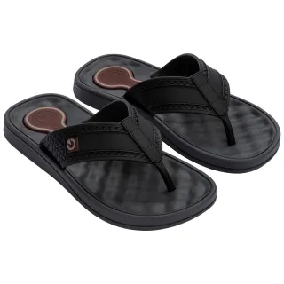 Confortável Chinelo Masculino Cartago Egeu ll com Massageador - Cinza/Preto