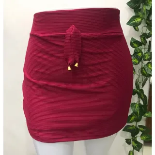 Saia midi plus size cintura alta em tecido leve - Raryel Moda Feminina - Preto