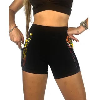 Treino Suplex Feminino Básico com Bolso em Tule Della - Fitness, Academia, Crossfit - BRANCO/PRETO