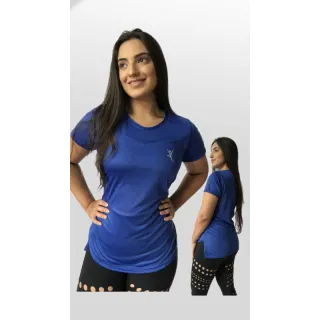 Camiseta Dry Fit Long Line Tapa Bumbum Blusa Sobre Legging Feminina Academia - Marinho