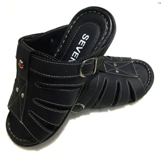 Anti-stress Couro Masculina Franciscana Sandália - Havana