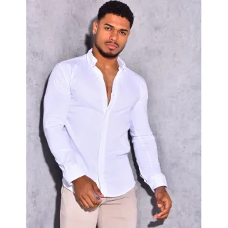 Camisa Masculina Slim Fit Social Preta - Esporte Fino - Preta