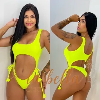 Biquíni Neon Asa Delta Amarrar Lateral - Gringo Anitta - Anita Vermelho Texturizado