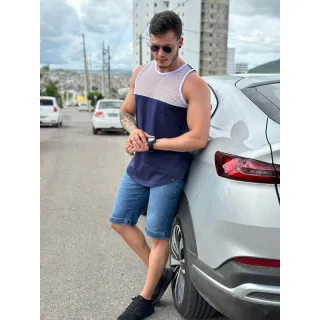 Regata Masculina Longline, Camiseta Regata Masculina - Branco