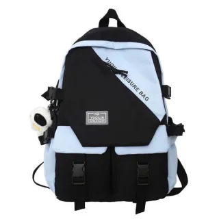 Mochila impermeável unissex grande Jx1436 para escola em nylon - Azul