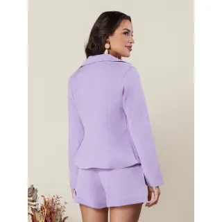 Blazer forrado em alfaiataria curta com botão encapado #01 - Verde LIMA