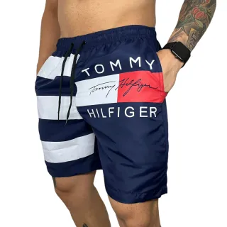 Bermuda Tactel Masculina Mauricinho para Praia - Shorts de Verão - Preto Liso