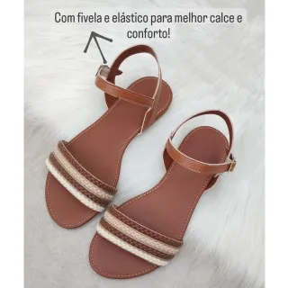 Rasteirinha Feminina Amarração Calcanhar Fechado Número 40