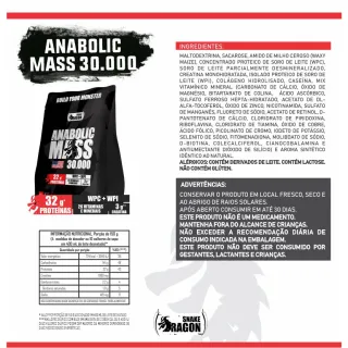 Snake Dragon Hipercalórico Anabolic Mass 30000 - 3 kg - CHOCOLATE AO LEITE