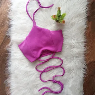 Moda Blogueira: Cropped Com Bojo e Amarrações - Verao 2023 - azul ilhas gregas