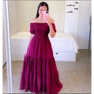 Vestido longo princesa blogueira feminino, REF - 203 - Verde água