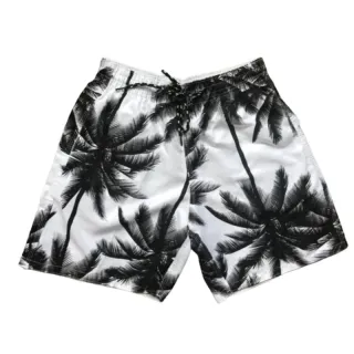 Moda praia masculina: bermuda floral em tactel, short masculino de alta qualidade - Azul Escuro