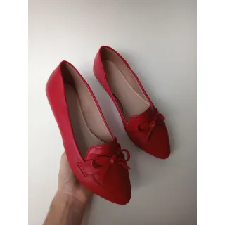 Bico fino Mocassim Sapatilha - Napa Preto Com Onça Pelo