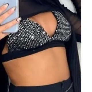 Tendência moda blogueira - Top Cropped feminino com bojo e brilho