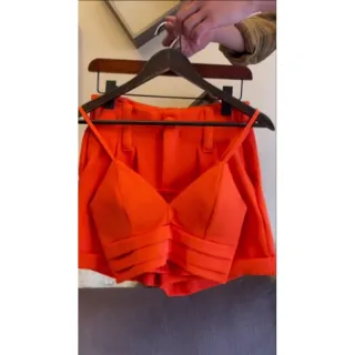 Conjunto Estiloso Feminino de Alfaiataria (SHORT+CROPPED) - Azul Céu