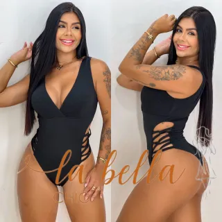 Hot Pants Biquíni Maiô Cavado Decotado Lateral Trançado Costa Nua - Carol Roxo Texturizado