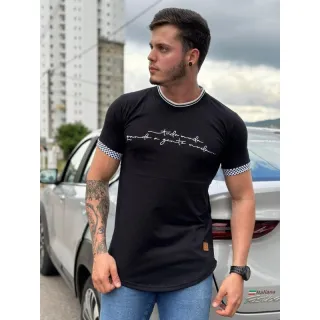 Camiseta masculina Longline, camisa oversized para homem - Rosa