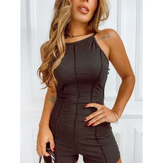 Moda Gringa Feminina: Macaquinho Canelado com Bojo - BEJE