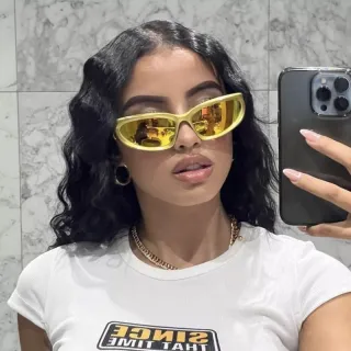 Óculos de Sol Oval Espelhado Tendência Y2K - Ref Hype Balen - Prata