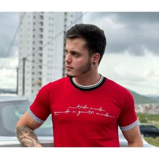 Camiseta masculina Longline, camisa oversized para homem - Rosa