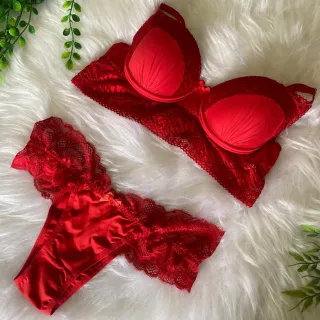 Sutiã de Bojo em Renda e Microfibra - Conjunto Lingerie